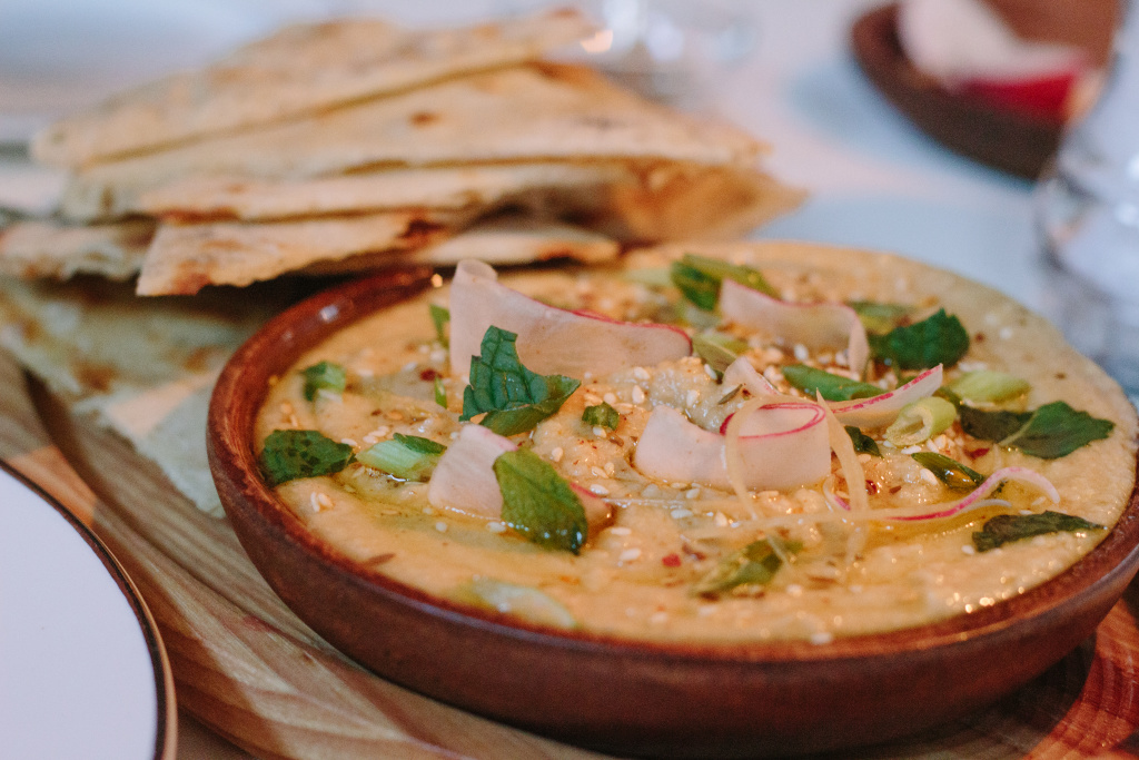 Warm buttered hazelnut hummus // Photo: @Chelsias at Maple & Ash