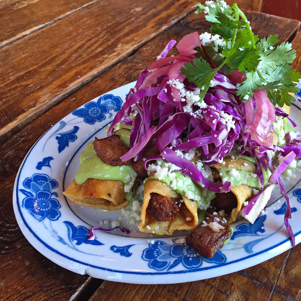 Baked Potato Flautas at Antique Taco // Photo: @sherriesavorsthecity