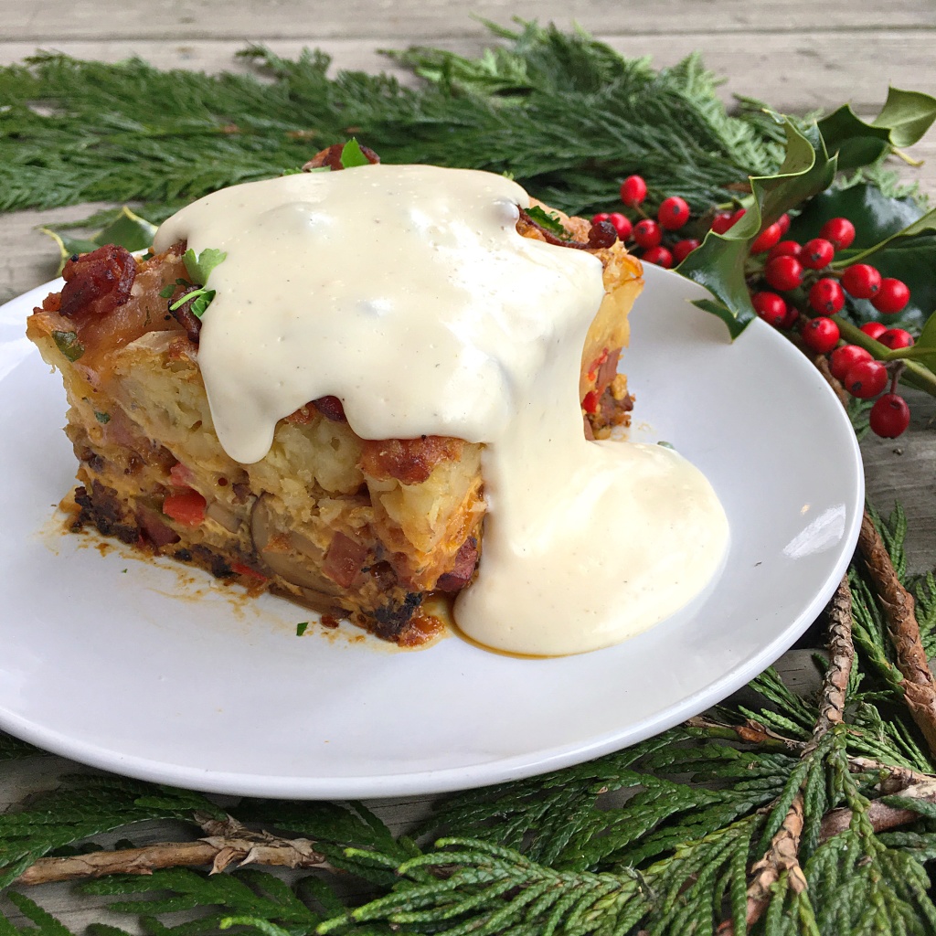 Holiday Breakfast Casserole with Smoked Gouda Cheese // Photo: @sherriesavorsthecity