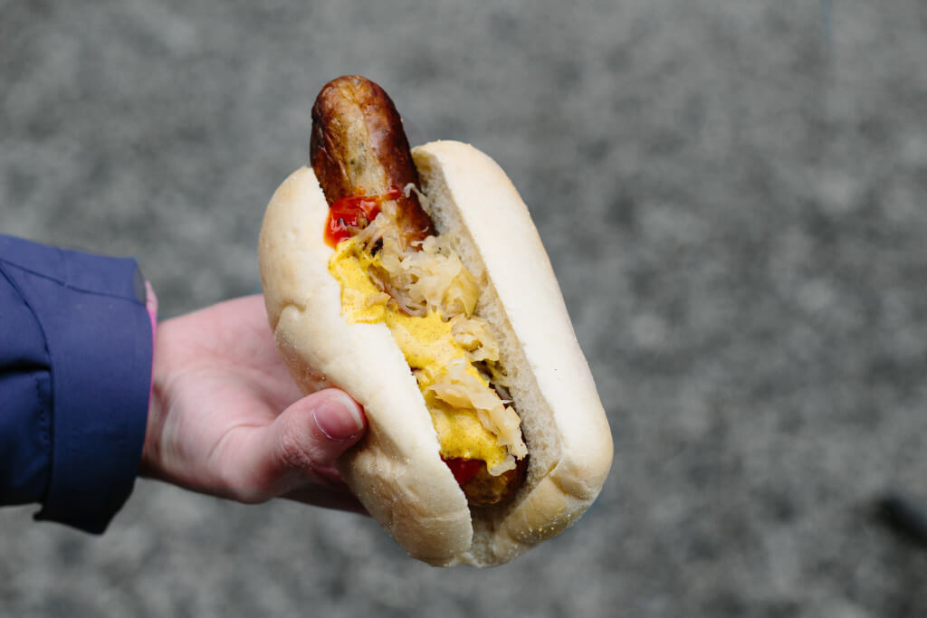 German Bratwurst with sauerkraut