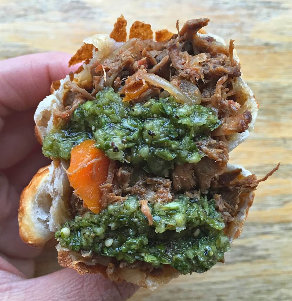 Malbec Beef Empanada with Chimichurri Sauce at 5411 Empanadas // Photo: @sherriesavorsthecity