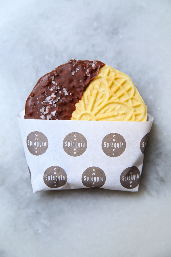 Gelato stuffed Pizzelle dipped in Chocolate from Spiaggia // Photo: Christina Slaton