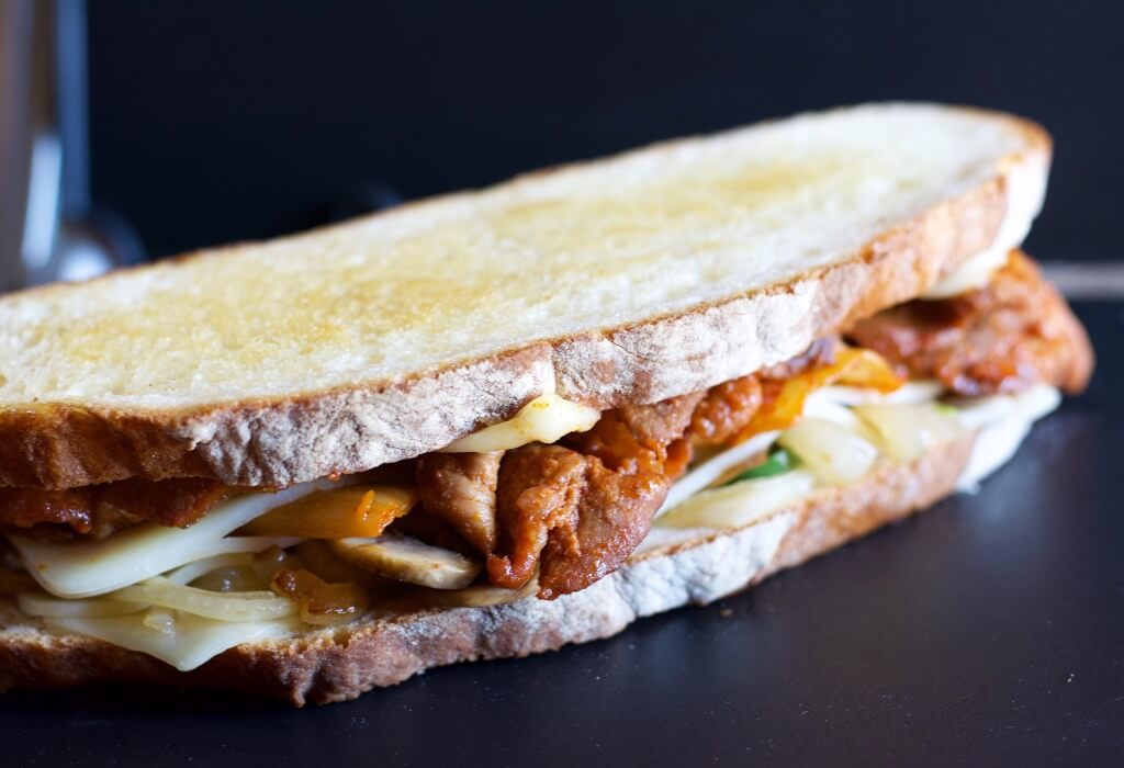 Fab Recipe: Spicy Pork and Kimchi Grilled Cheese // Photo: @fabsoopark