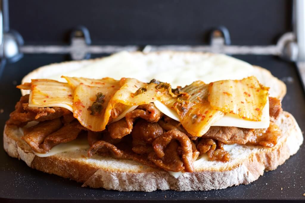 Fab Recipe: Spicy Pork and Kimchi Grilled Cheese // Photo: @fabsoopark