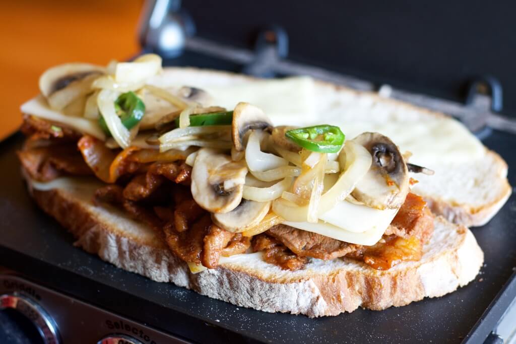 Fab Recipe: Spicy Pork and Kimchi Grilled Cheese // Photo: @fabsoopark