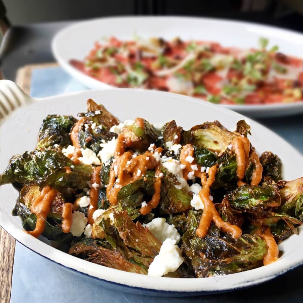 Brussels Sprouts and Beef Carpaccio at Celeste // Photo: @topchicagoeats