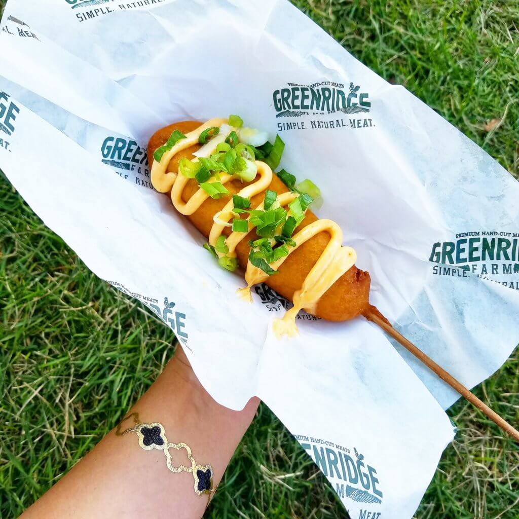 Jalapeño & Cheddar Corndog from Greenridge Farm at Lollapalooza // Graham Elliot Recipe // Photo: @fabsooparkJalapeño & Cheddar Corndog from Greenridge Farm at Lollapalooza // Graham Elliot Recipe // Photo: @fabsoopark