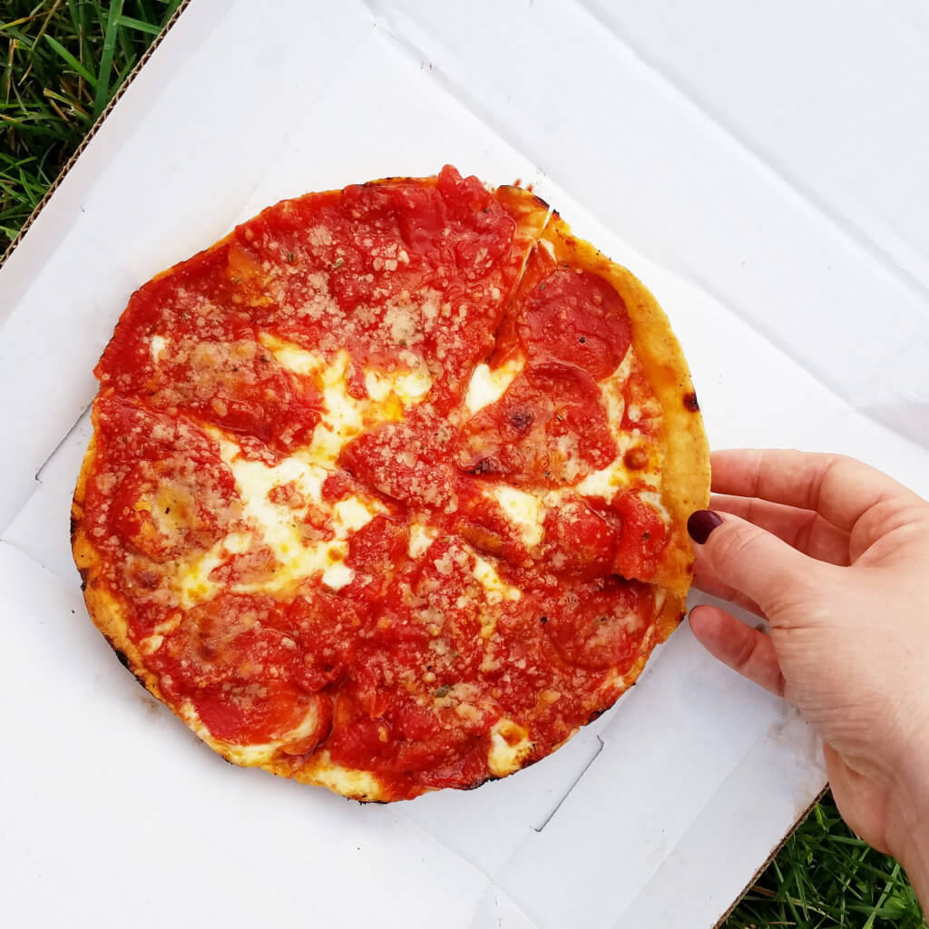 Deep Dish Pepperoni Pizza from Lou Malnati's at Lollapalooza // Photo: @topchicagoeats