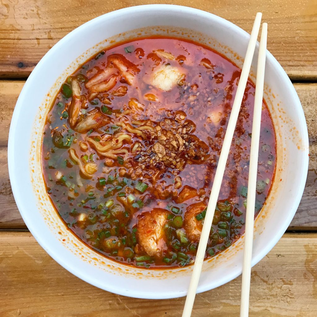 Fab Review: Ramen-san // Kimchi and Fried Chicken Ramen // Photo: @fabsoopark