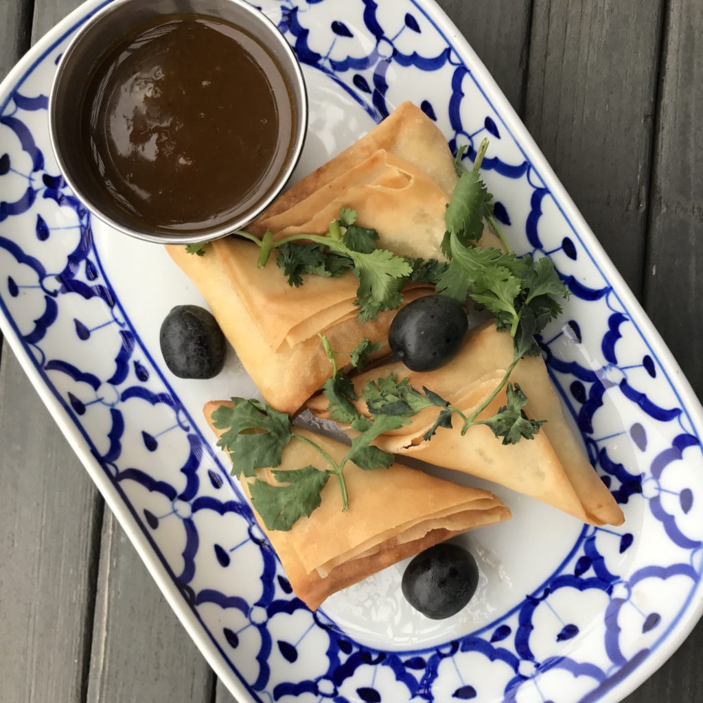 Fab Review: Fat Rice // Curry Vegetable Samosas // Photo: @topchicagoeats