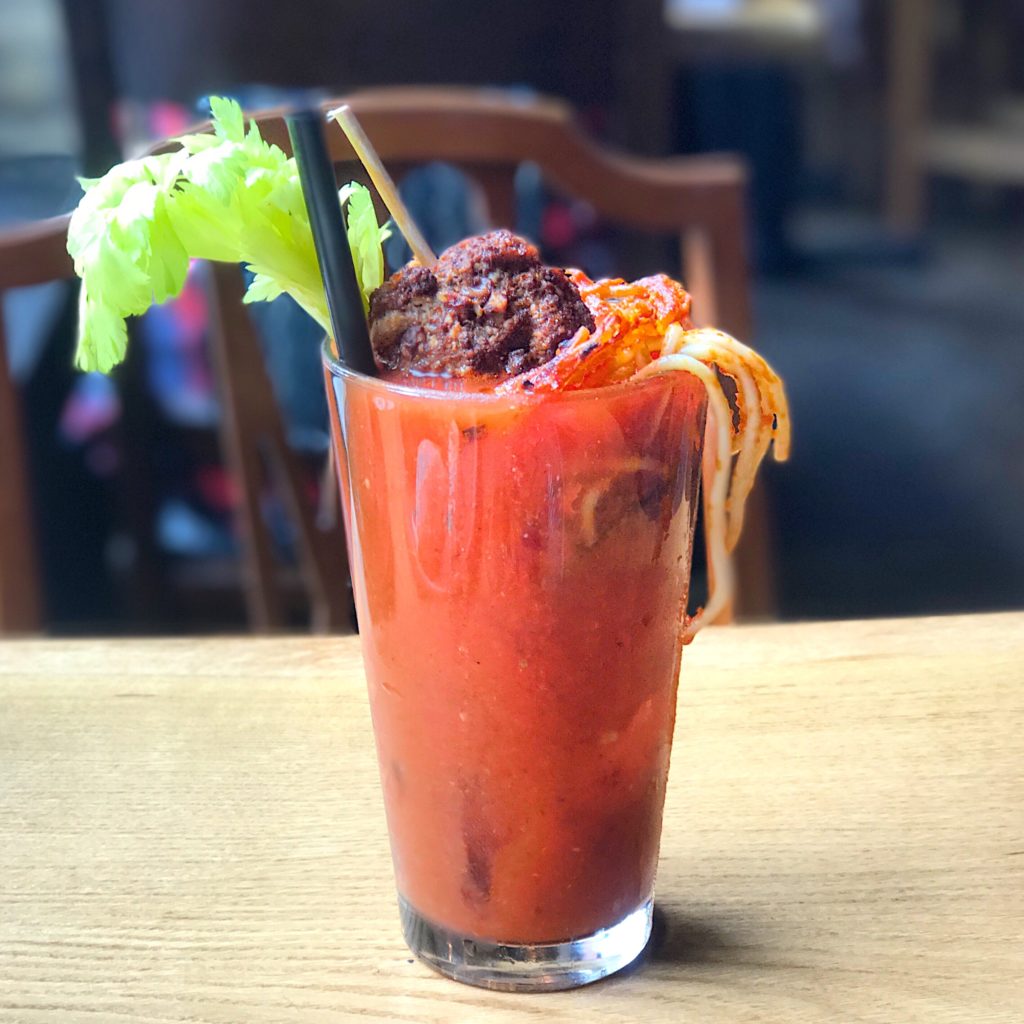 Fab Review: Brunch at Bar Lupo // Spaghetti & Meatball Bloody Mary // Photo: @topchicagoeats