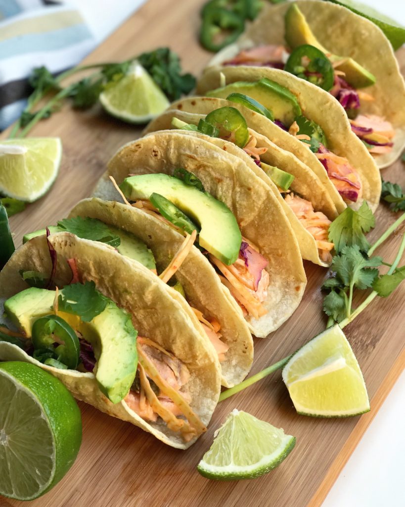 Fab Recipe: Easy Salmon Fish Tacos with Spicy Slaw // The Saucy Fish Co // Photo: @fabsoopark