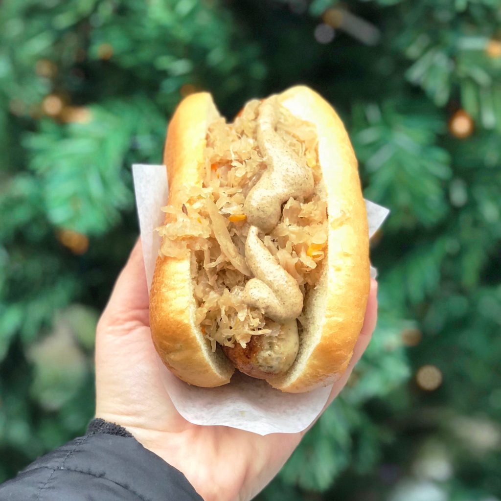 German Brat at Christkindlmarket // Photo: @topchicagoeats