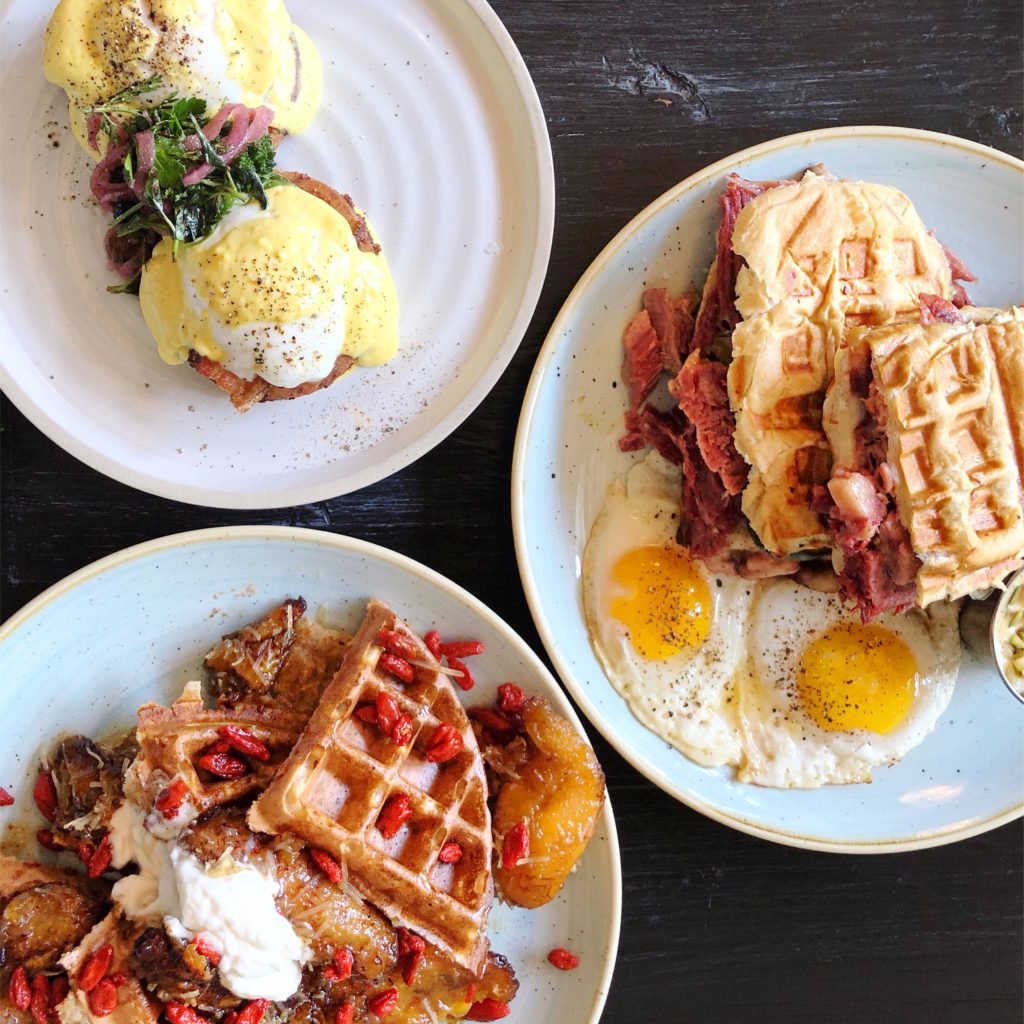 Fab Review: Brunch at Ronero // Arepa Benedict, Breakfast Cubano, and Sweet & Tart Waffles // Photo: @topchicagoeats