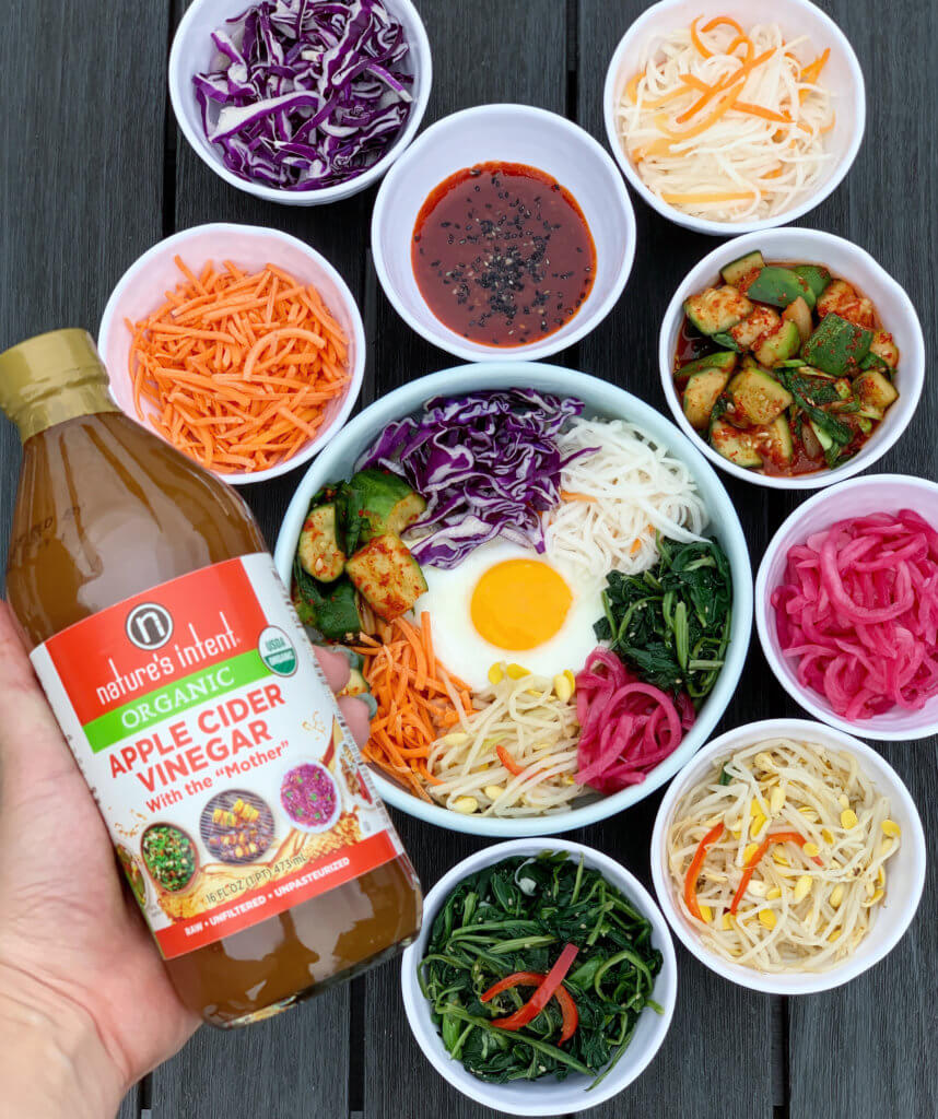 Fab Recipe: Korean Vegetable Bibimbap // Nature’s Intent Organic Apple Cider Vinegar // Photo: @fabsoopark