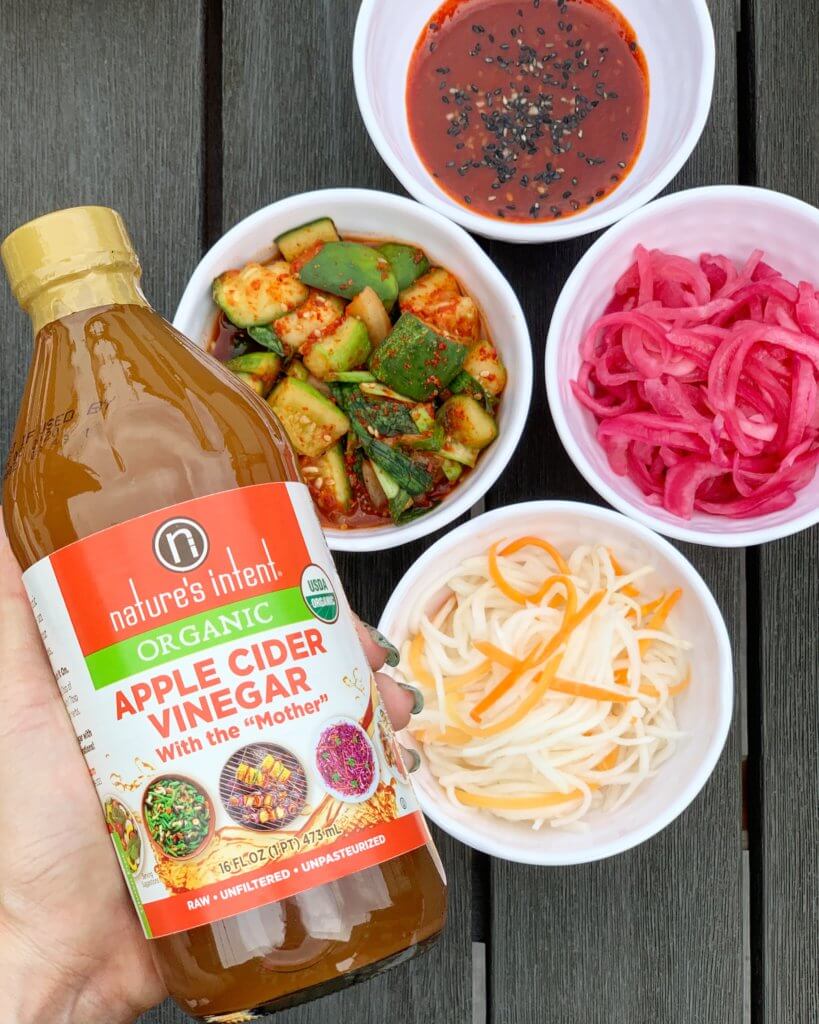 Fab Recipe: Korean Vegetable Bibimbap // Nature’s Intent Organic Apple Cider Vinegar // Photo: @fabsoopark